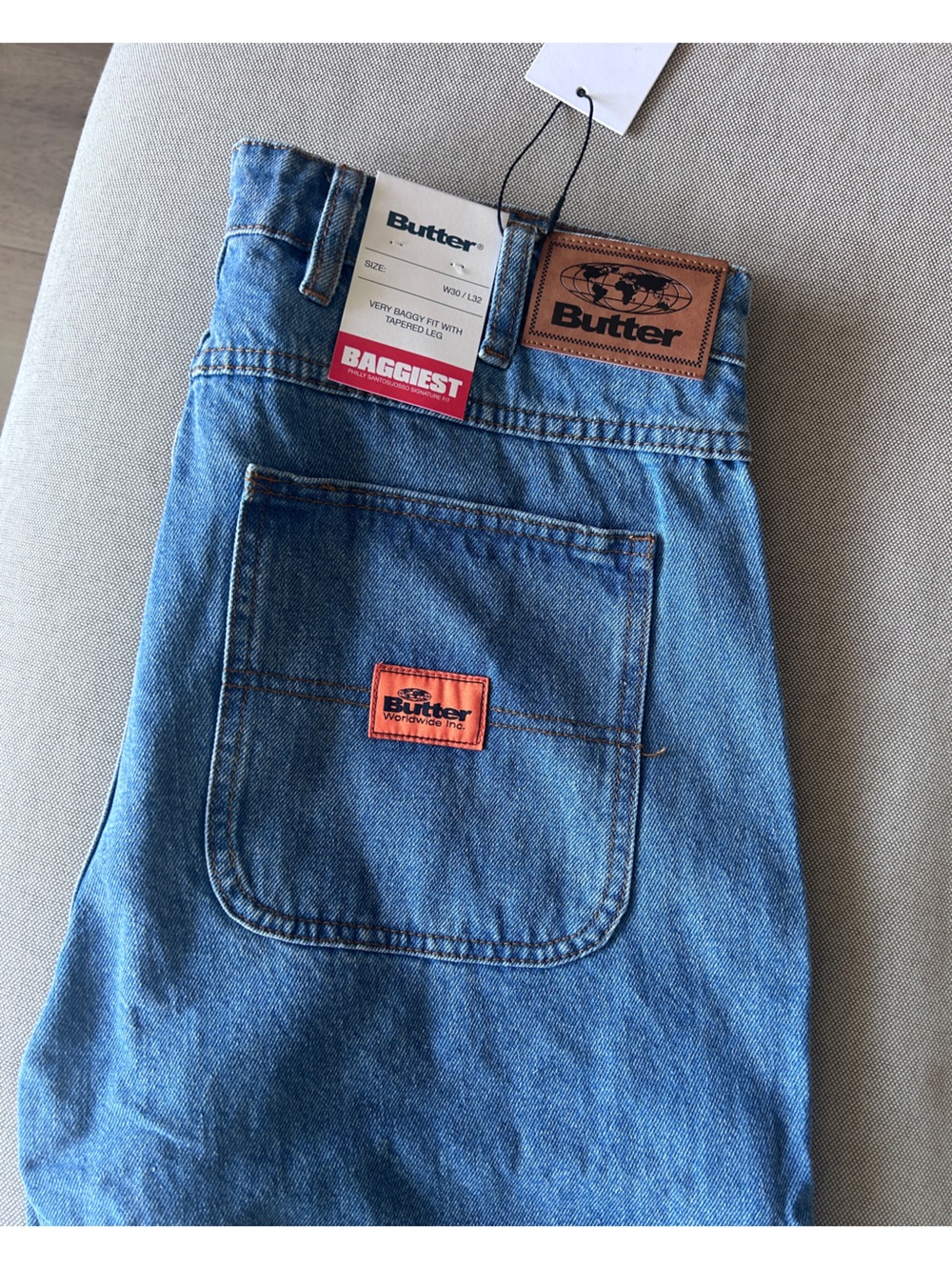 Butter Goods Santosuosso Denim Jeans in Washed Indigo size 30/32